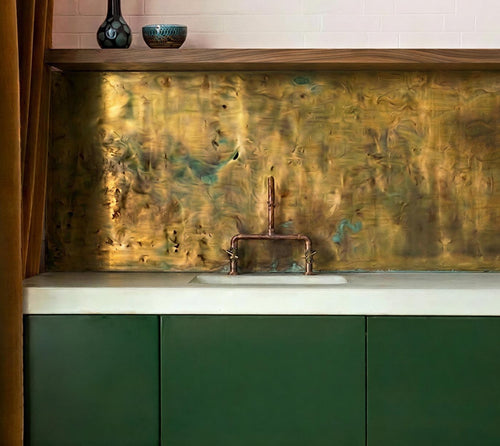 Brass Backsplash | Antique Brass